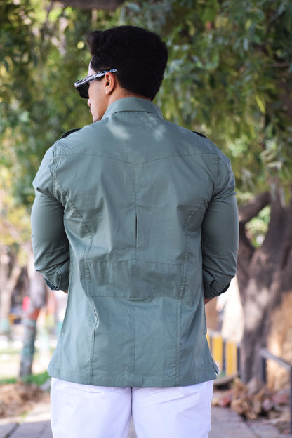 Comfy Aqua Green Hunting Style Shirt
