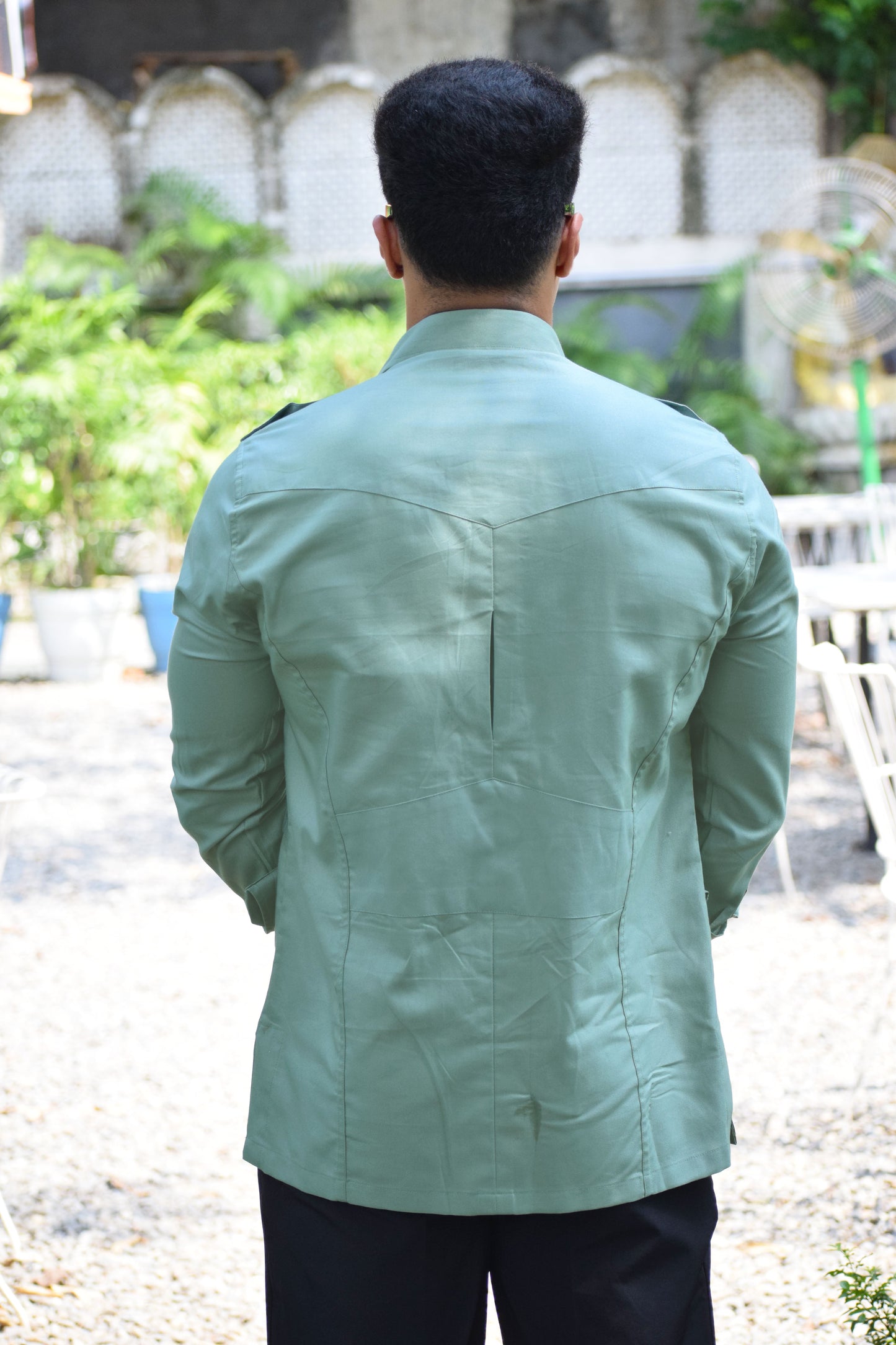 Oxford Mint-Green Hunting Style Shirt