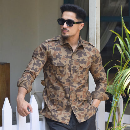 French Camouflage Hunting Style Shirt