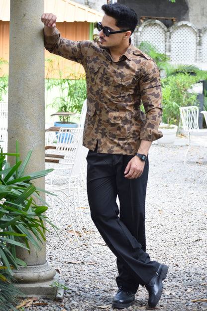 French Camouflage Hunting Style Shirt