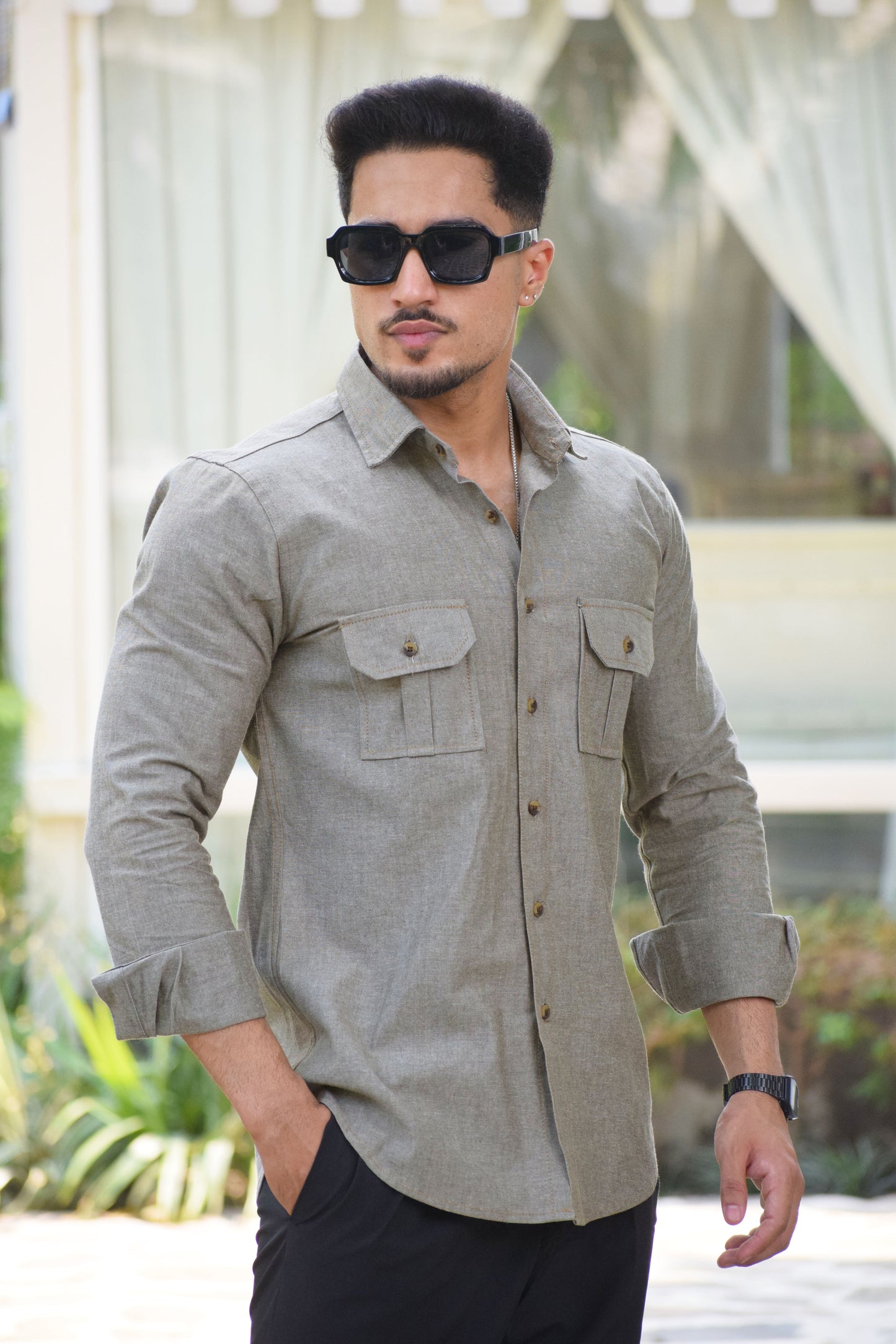 Cotton Mink Brown Casual Shirt