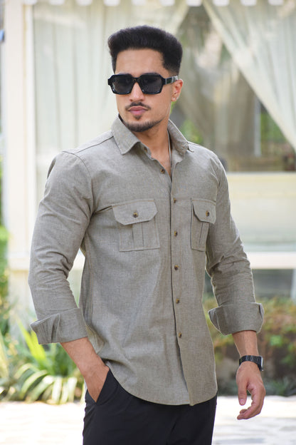 Cotton Mink Brown Casual Shirt