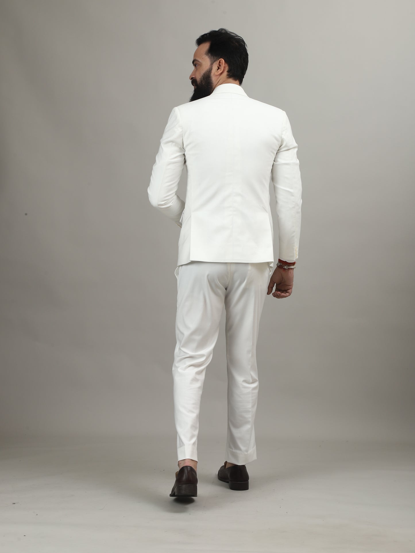Off White Suiting Celebration Blazer with Signature Pocket Design