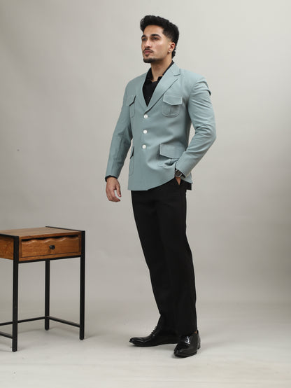 Mint Jade Green Colour Hunting Blazer