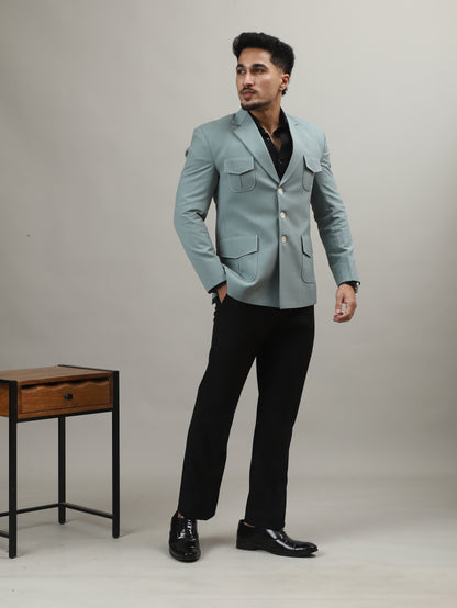 Mint Jade Green Colour Hunting Blazer