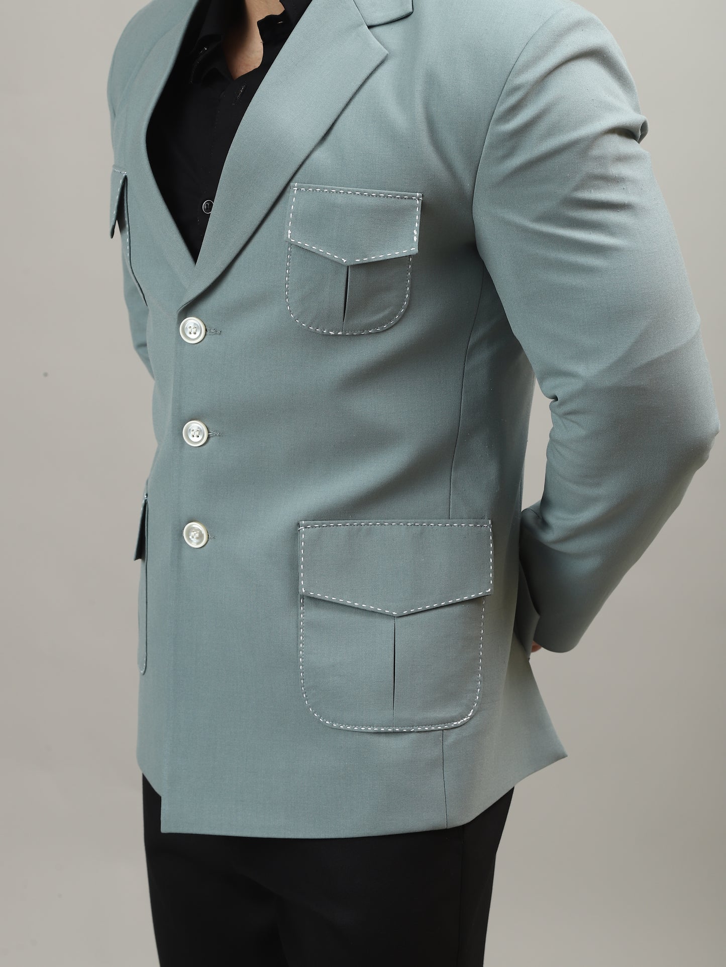 Mint Jade Green Colour Hunting Blazer