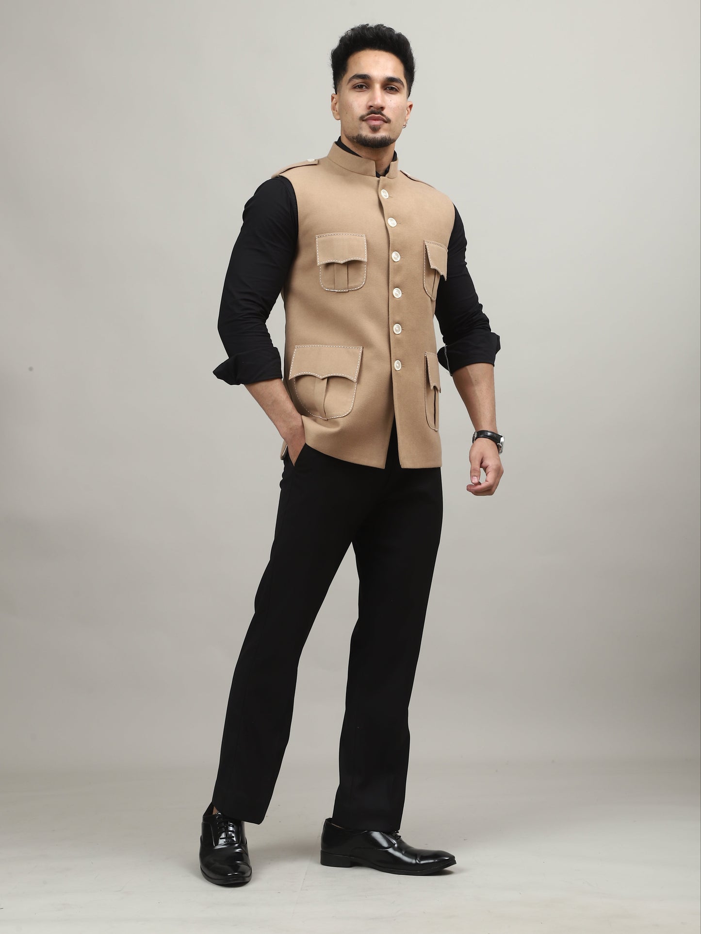 Sand Beige Tweed Royale Semi-Hunting Jacket