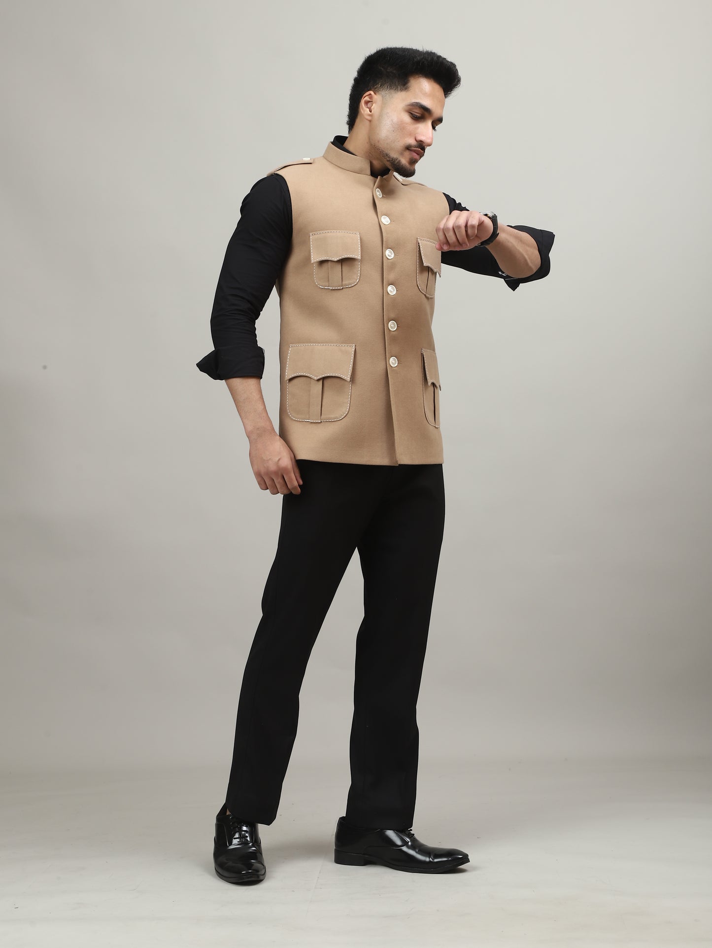 Sand Beige Tweed Royale Semi-Hunting Jacket