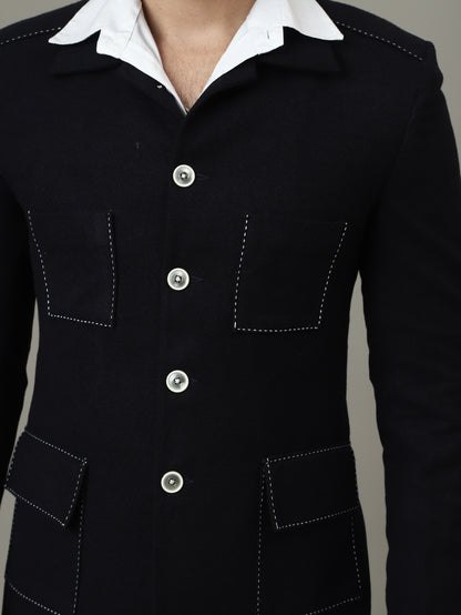 4 Pocket Navy Blue Hunting Blazer