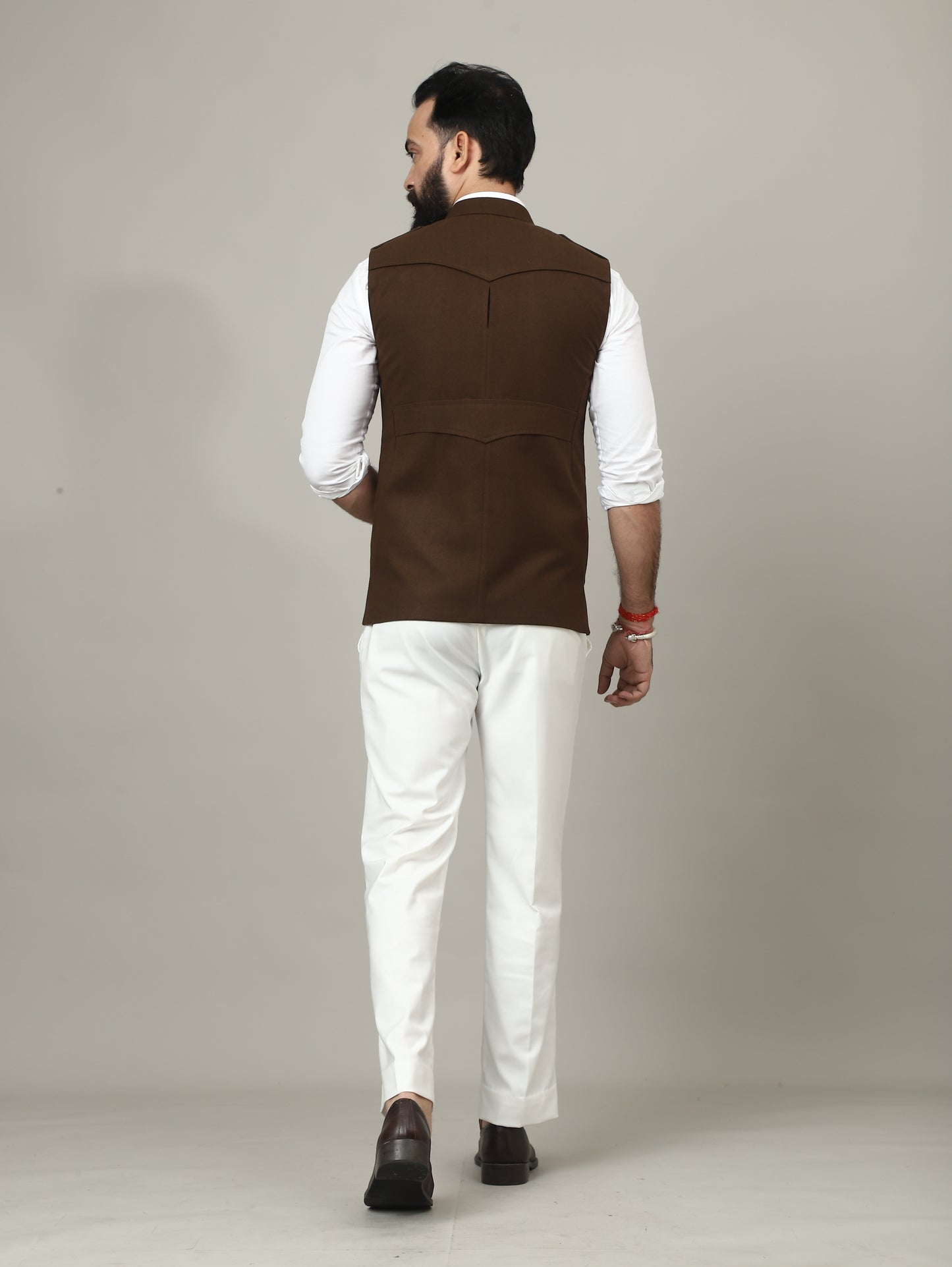 Coffee Brown Royale Semi-Hunting Waistcoat