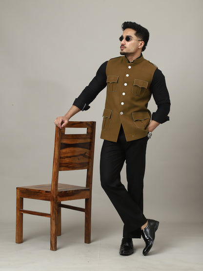 Camle Brown Tweed Royale Semi-Hunting Jacket