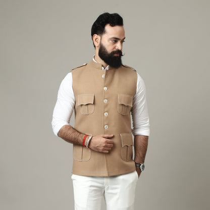 Sand Beige Tweed Royale Semi-Hunting Jacket