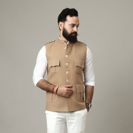 Sand Beige Tweed Royale Semi-Hunting Jacket