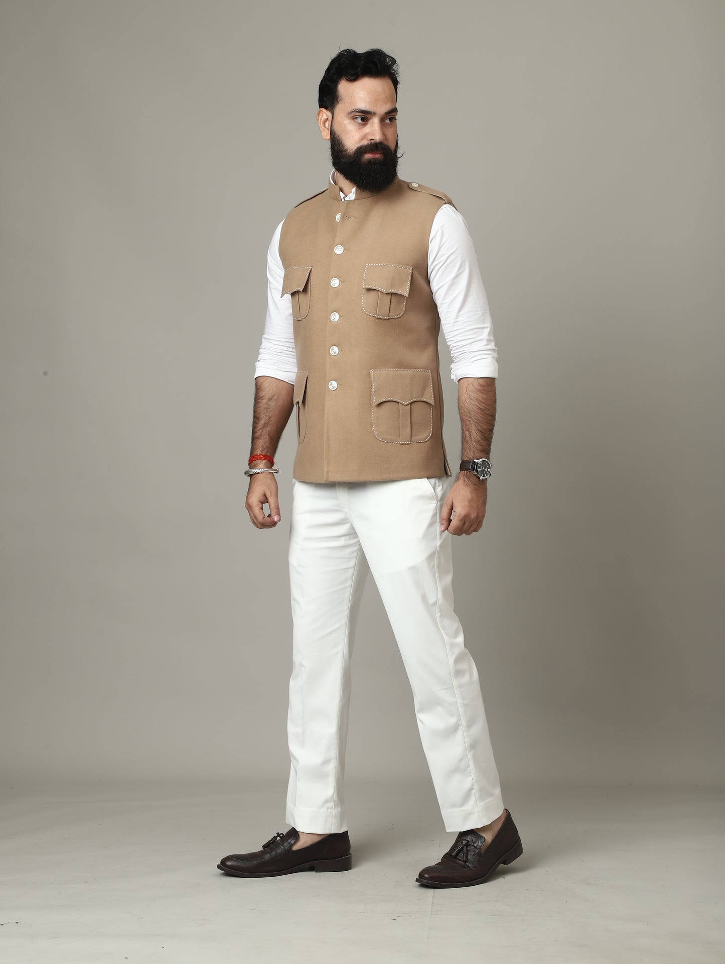 Sand Beige Tweed Royale Semi-Hunting Jacket
