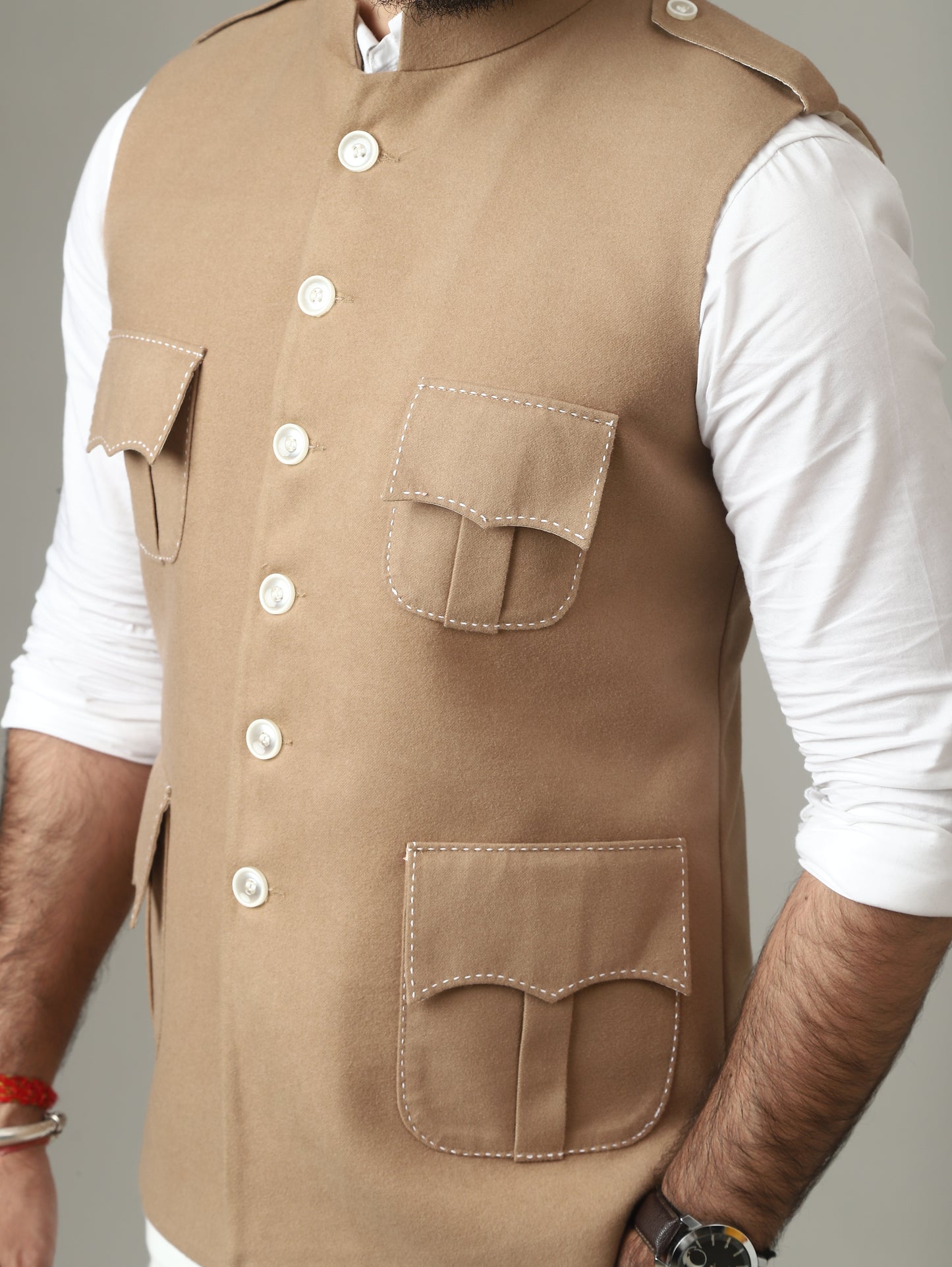 Sand Beige Tweed Royale Semi-Hunting Jacket