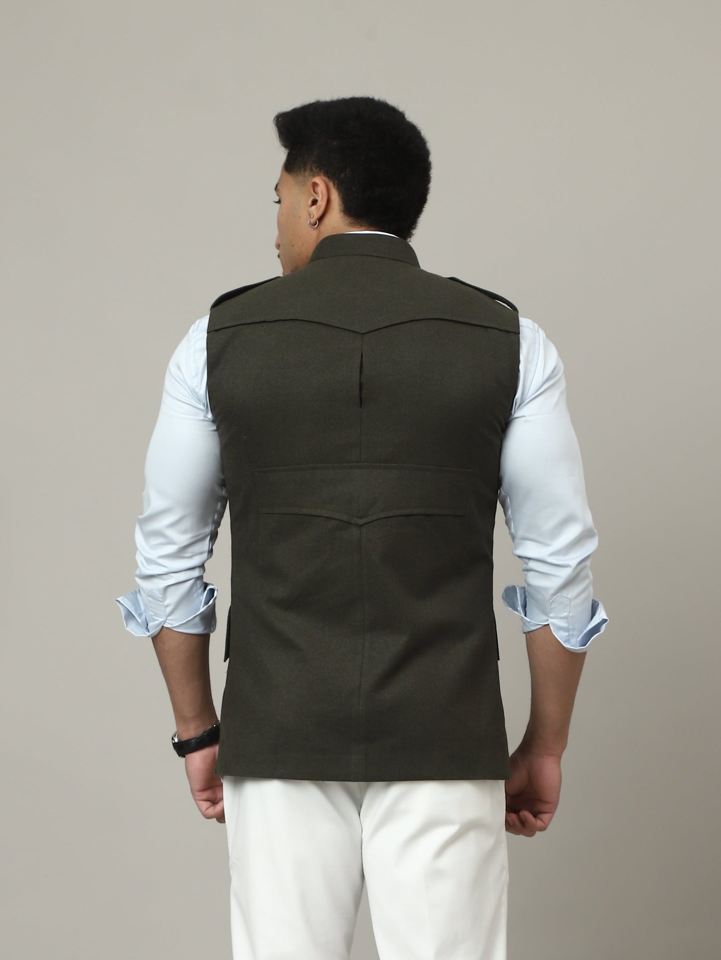 Olive Green Tweed Royale Semi-Hunting Jacket