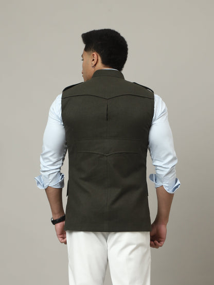 Olive Green Tweed Royale Semi-Hunting Jacket