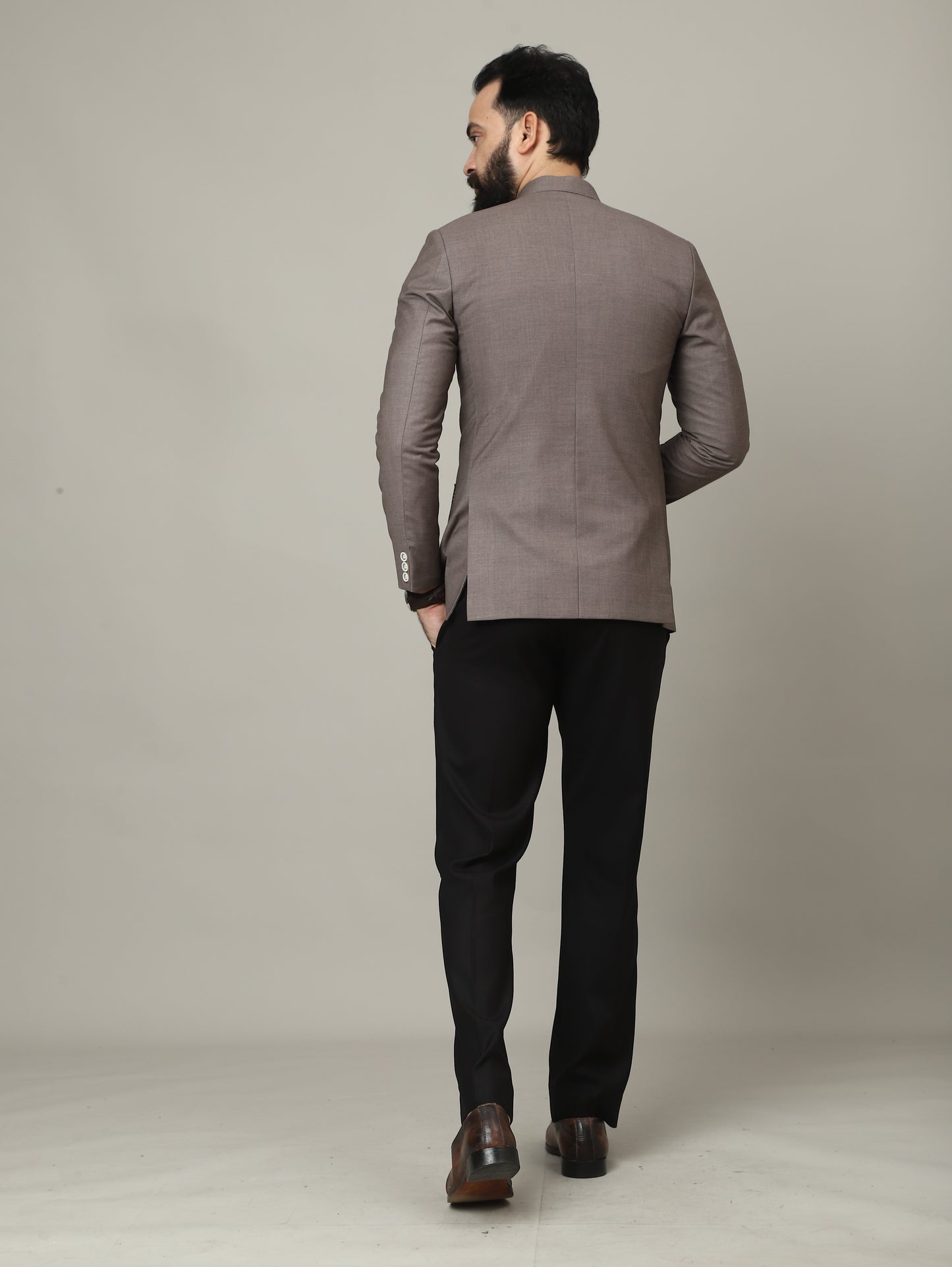 The Imperial Mocha Bandhgala with Signature Pocket Detailing
