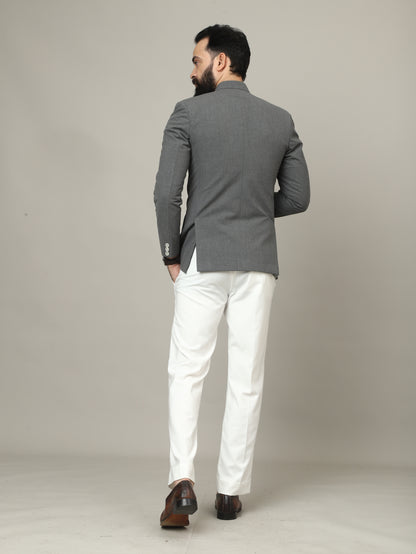 The Maharaja Charcoal Grey Bandhgala with Signature Pocket Detailing