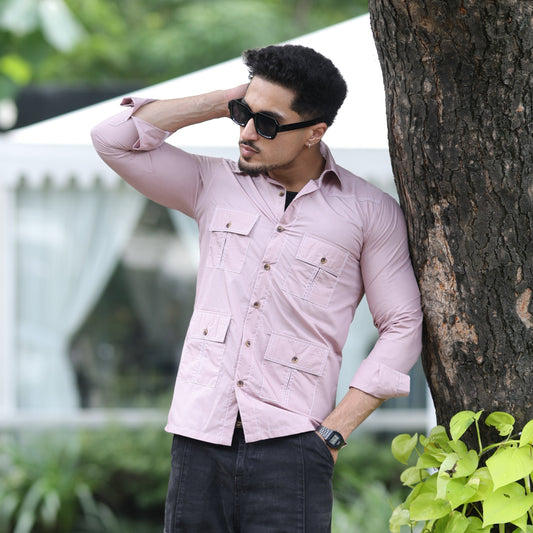 Comfy Lilac Colour Hunting Style Shirt