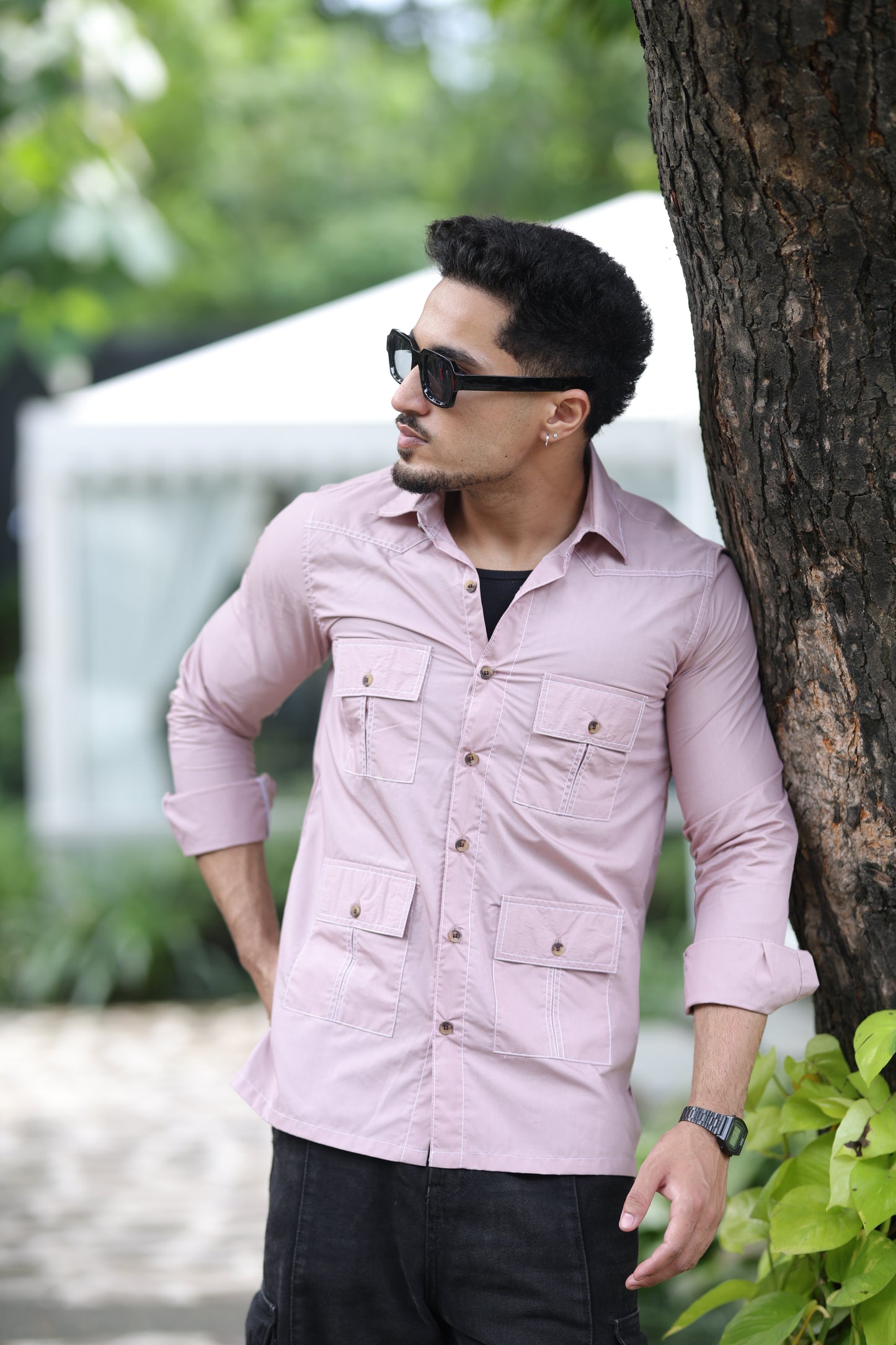 Comfy Lilac Colour Hunting Style Shirt