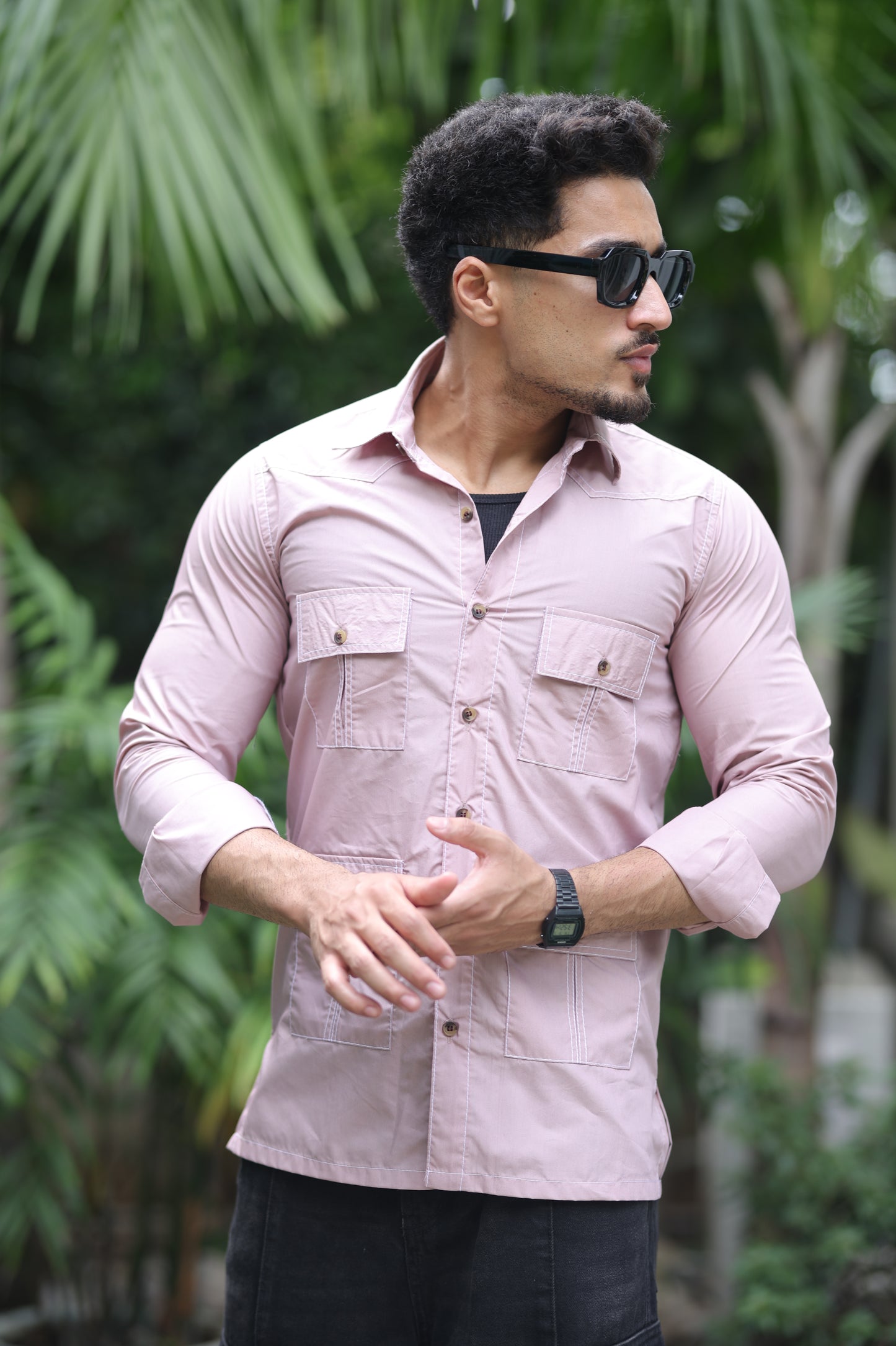 Comfy Lilac Colour Hunting Style Shirt