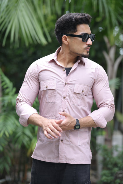 Comfy Lilac Colour Hunting Style Shirt