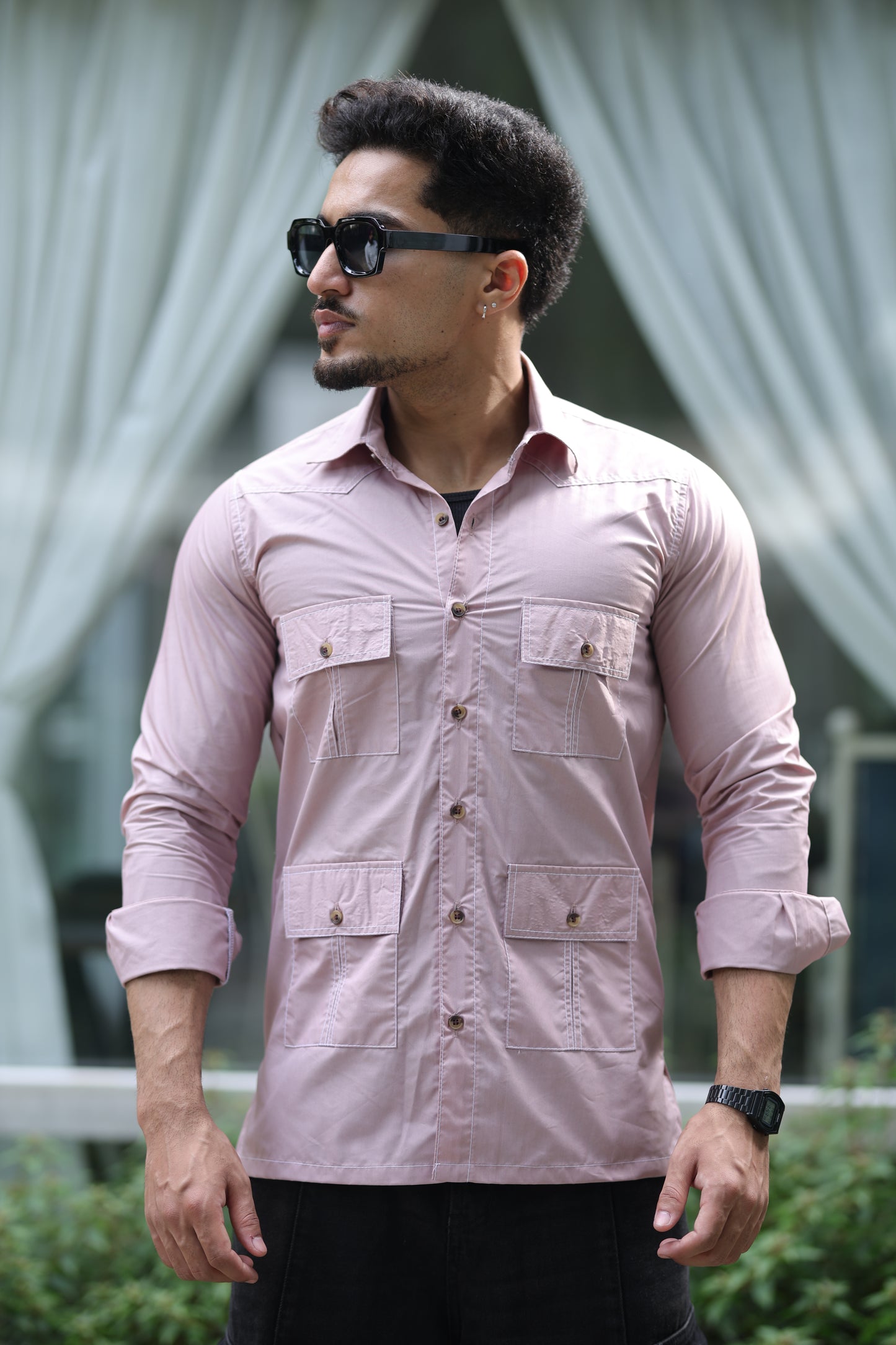 Comfy Lilac Colour Hunting Style Shirt