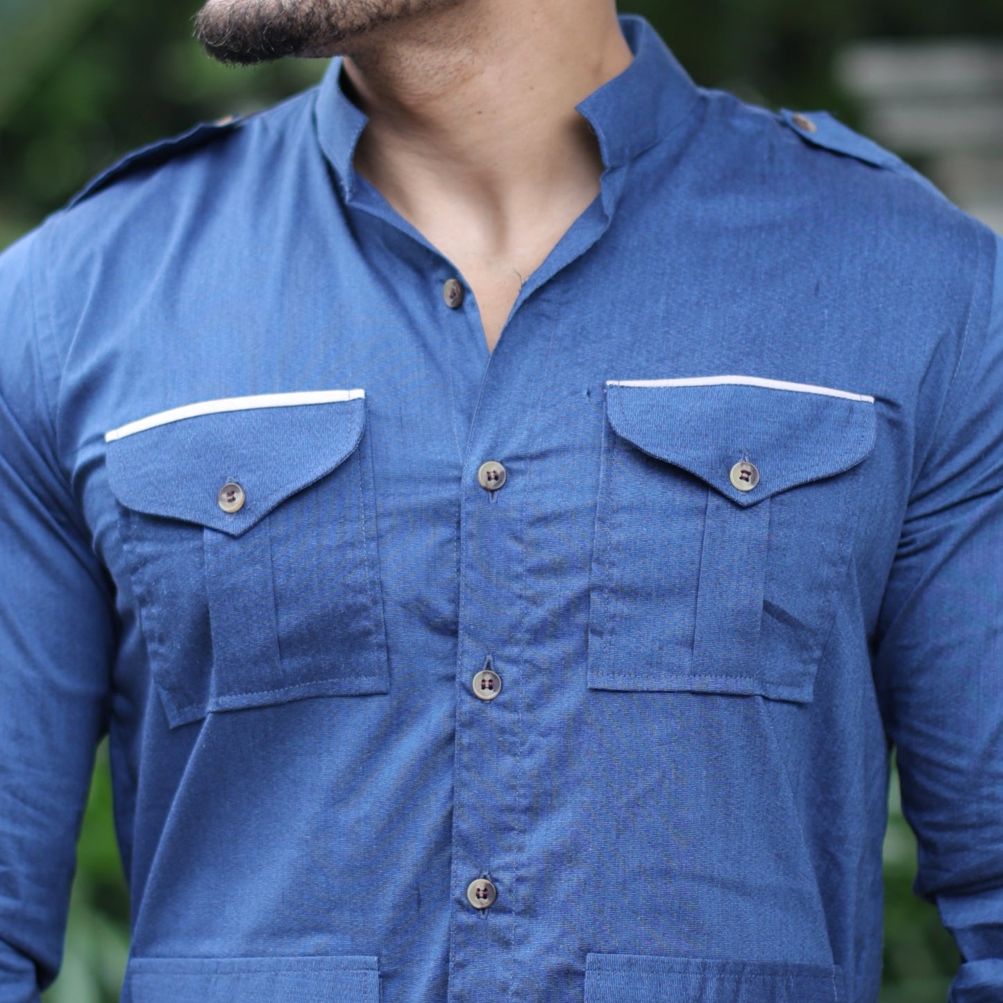 Navy Blue Vanguard Hunting Style Shirt