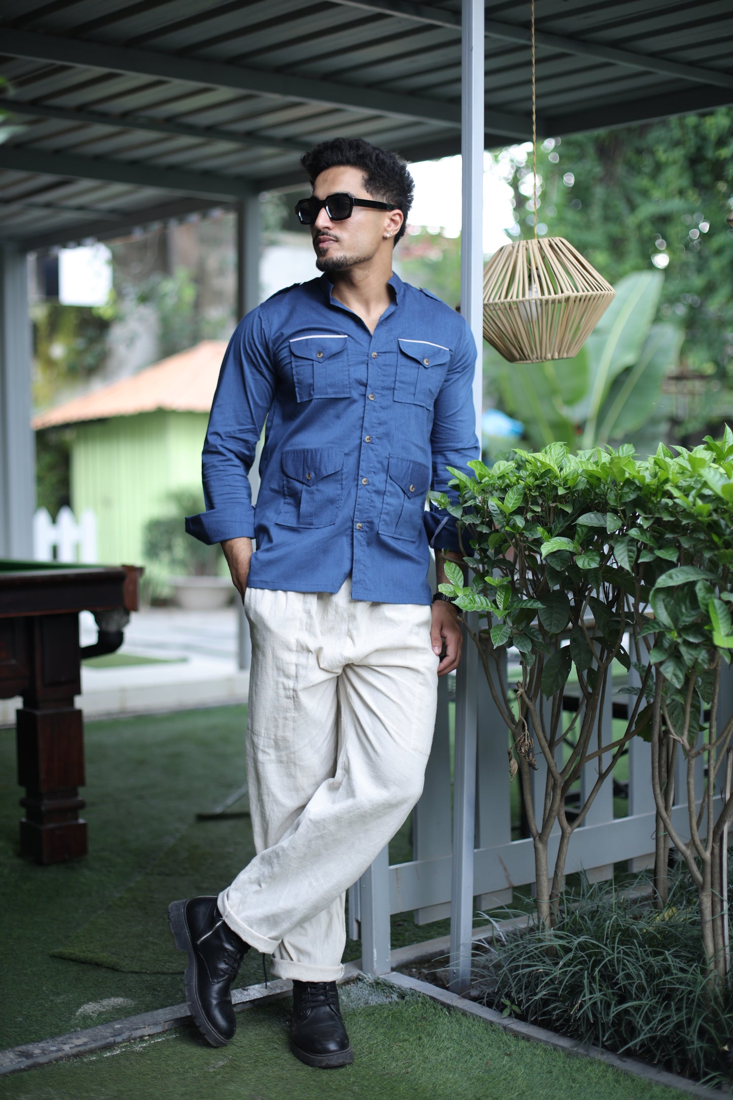 Navy Blue Vanguard Hunting Style Shirt