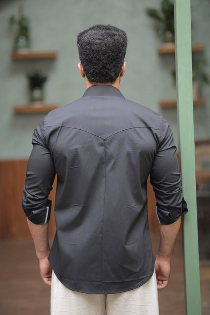 Rajanyas Black Classic Double Pocket Shirt