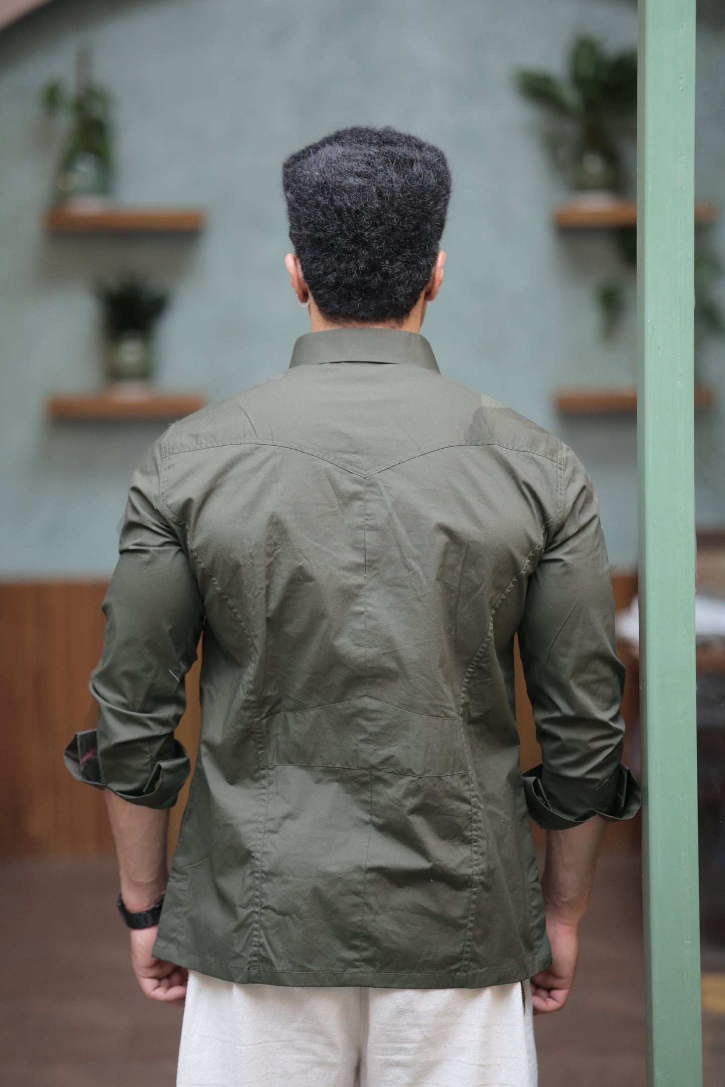 Rajanyas Four-Pocket Hunting Shirt – Olive Green
