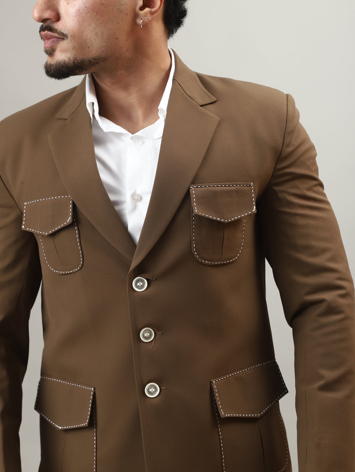 Tuscan Brown Hunting Blazer with Signature Pocket Detailing