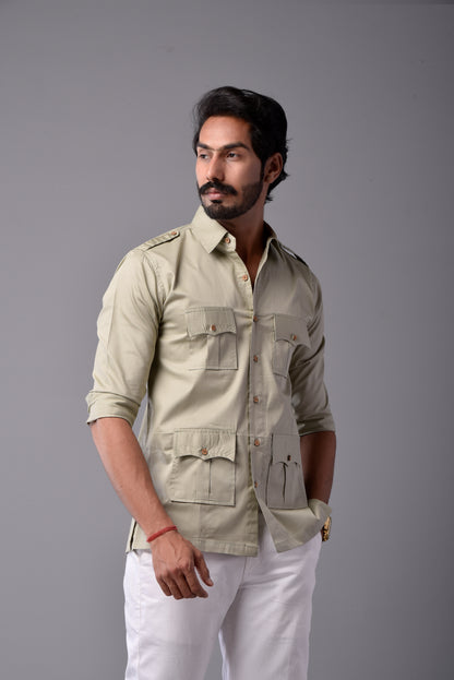 Comfy Moss Green Hunting Style Shirt