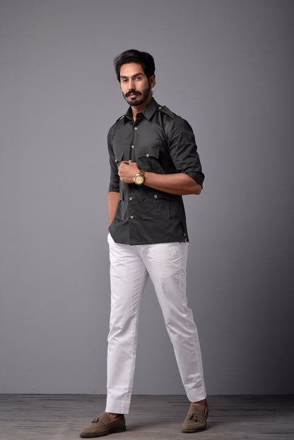 Comfy Dark Green Hunting Style Shirt