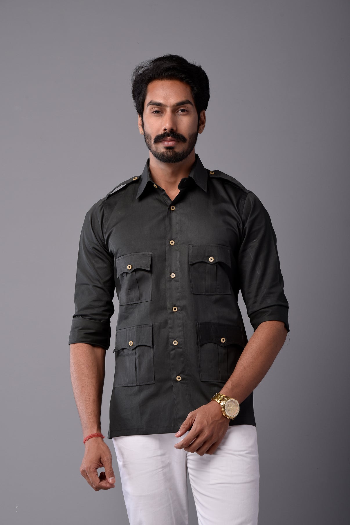 Comfy Dark Green Hunting Style Shirt Rajanyas