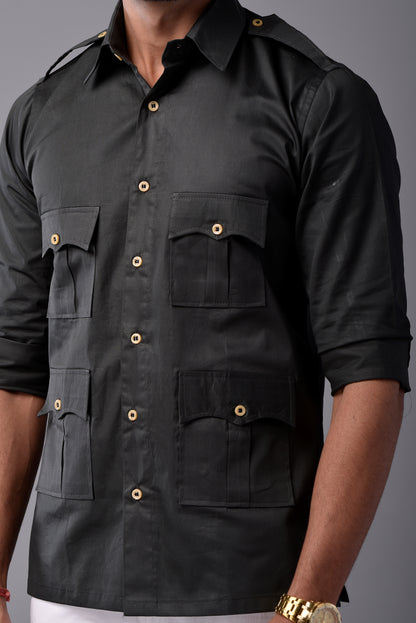 Comfy Dark Green Hunting Style Shirt