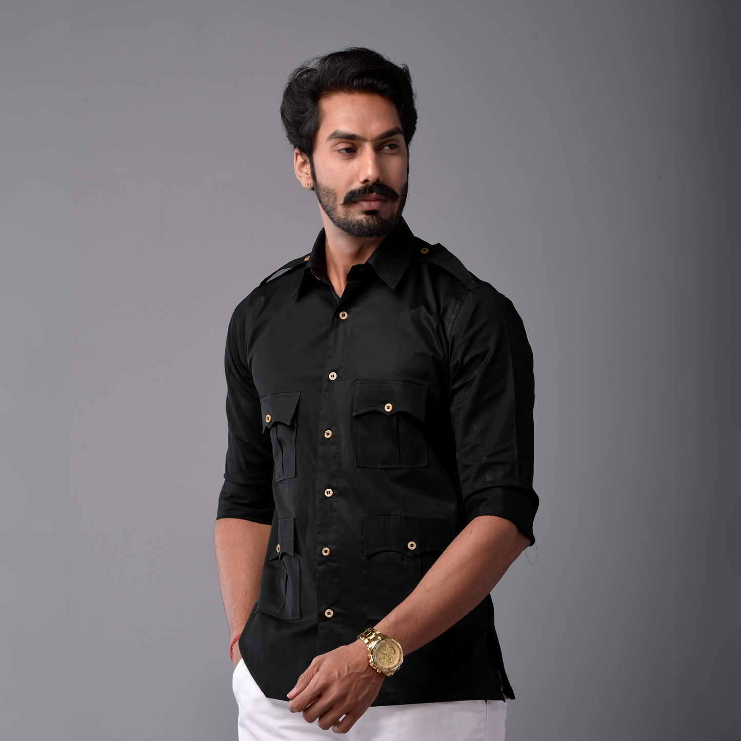 Comfy Black Hunting Style Shirt