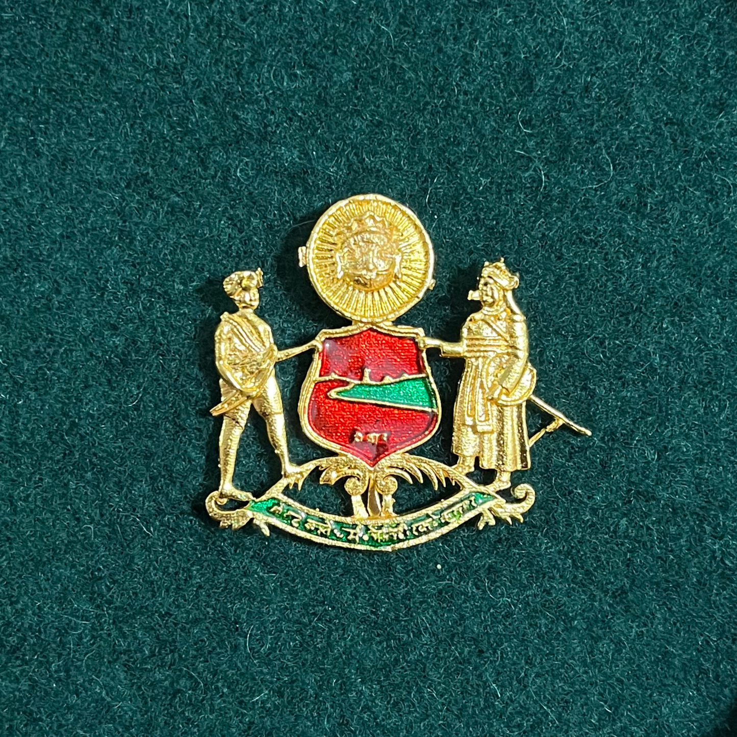 Mewar State Red & Green Meenakari Golden Monogram (Sisodiya/ Shaktawat)