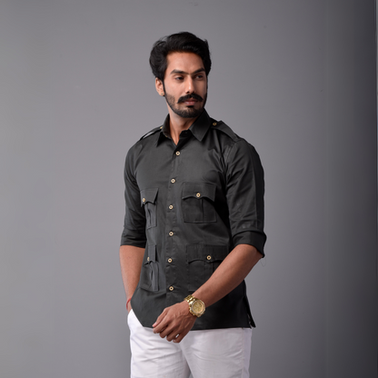 Comfy Dark Green Hunting Style Shirt