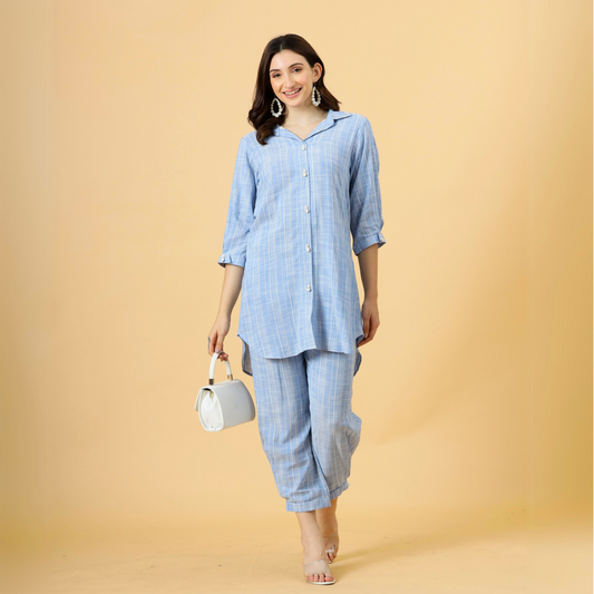 Alluring Chambray Blue Co-Ord Set