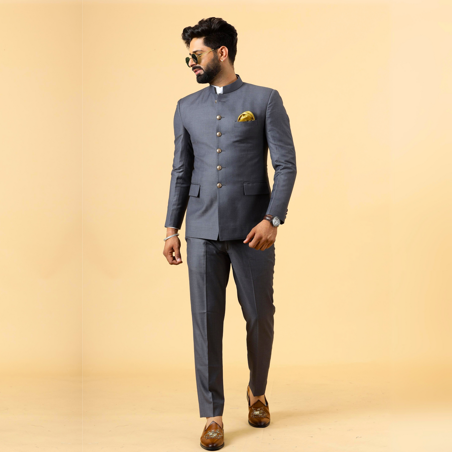 Traditional Charcoal Grey Jodhpuri Suit | Perfect for Wedding and Casual wear|