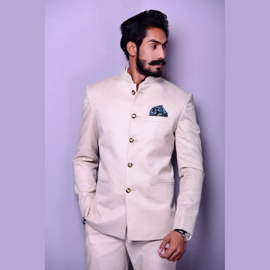Light Fawn color Designer Bandhgala Jodhpuri Suit