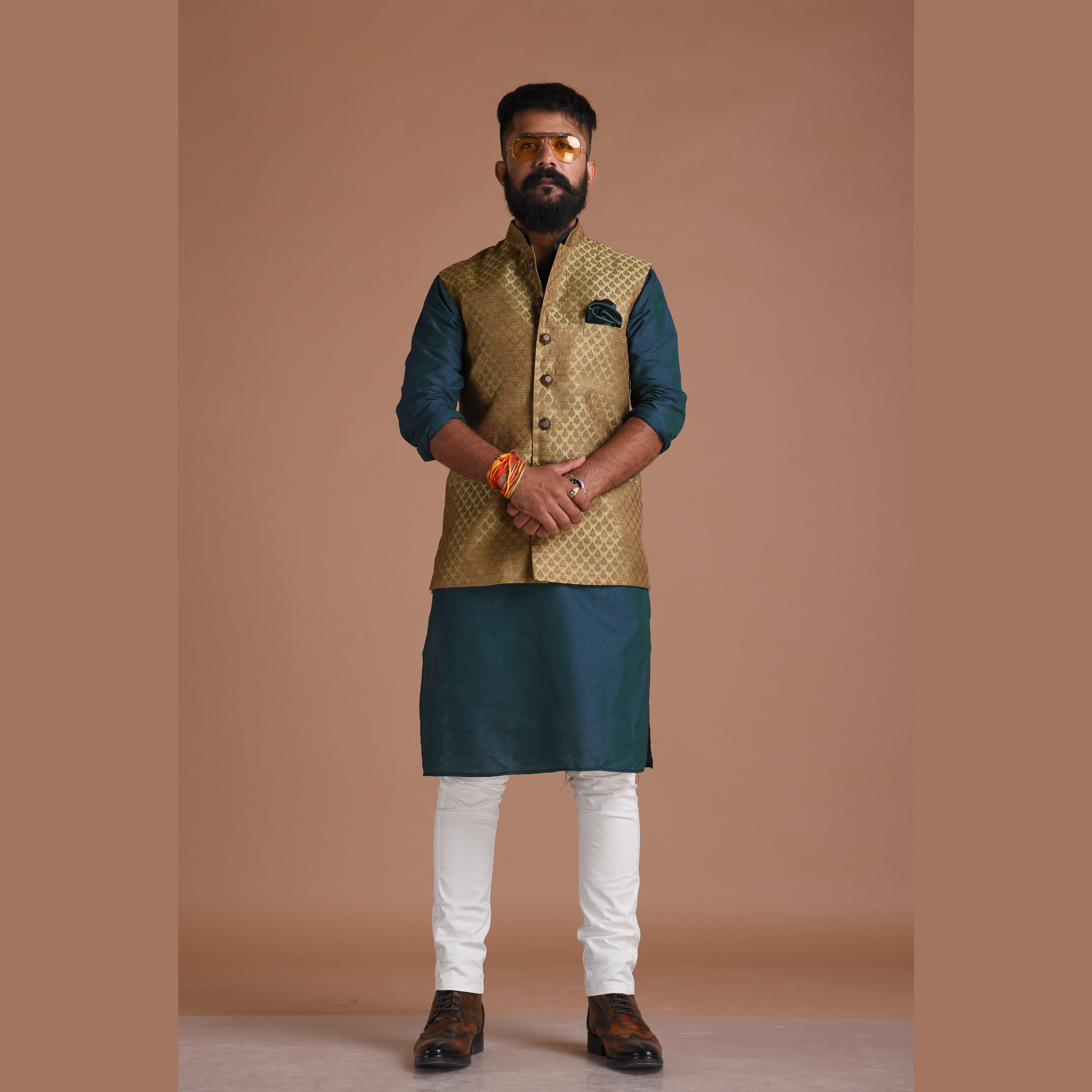 Buy online Pink Solid Kurta Pyjama Set With Printed Nehru Jacket from  Clothing for Men by Hangup for ₹1799 at 78% off | 2024 Limeroad.com
