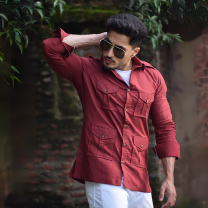 The Chittor Ember Linen Hunting Shirt
