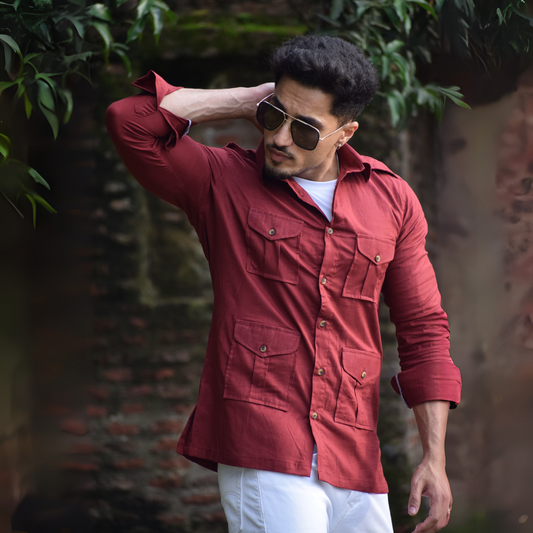 The Chittor Ember Linen Hunting Shirt