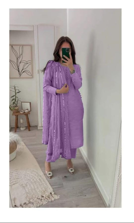 Lavender Kurti palazo Set