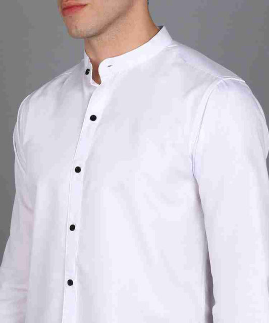Mandarin collar White shirt