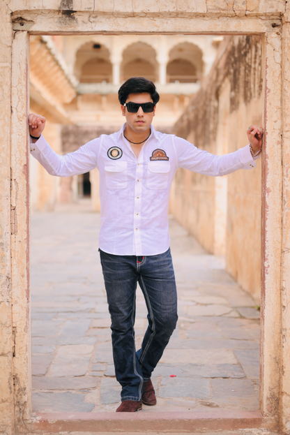 Uber Comfort Casual Premium White Rajputana Shirt