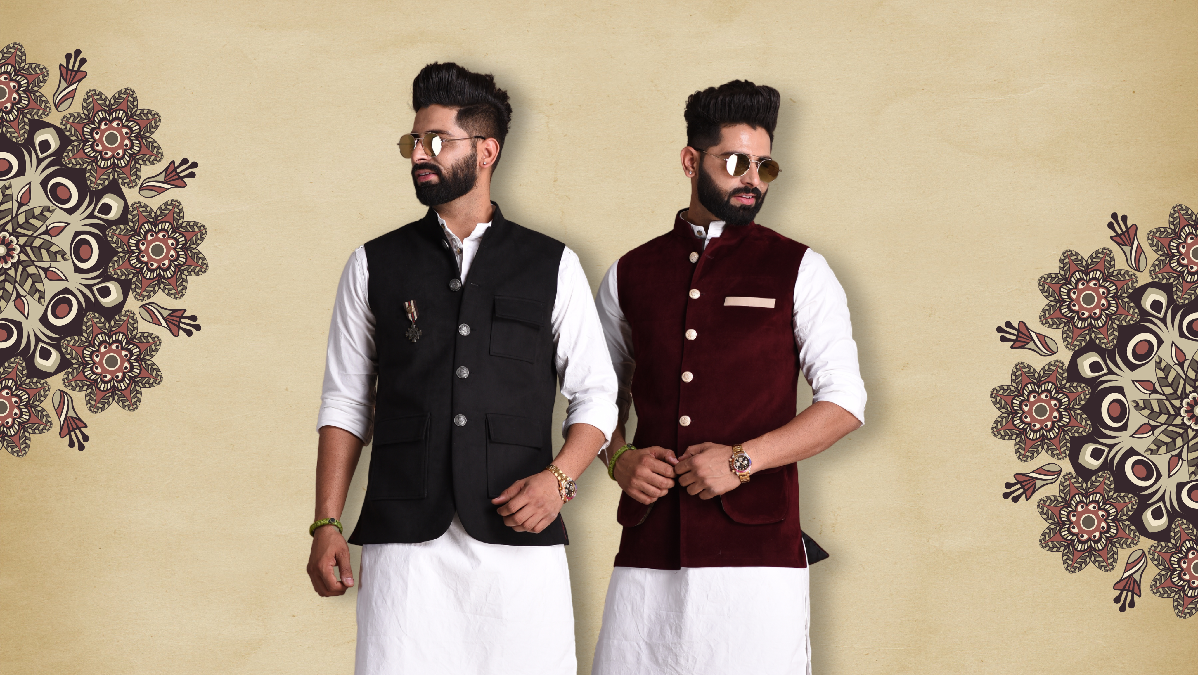 Gorgeous Jacquard Silk Fabric Reception Wear Readymade Kurta Pyjama For Men  With Nehru Jacket